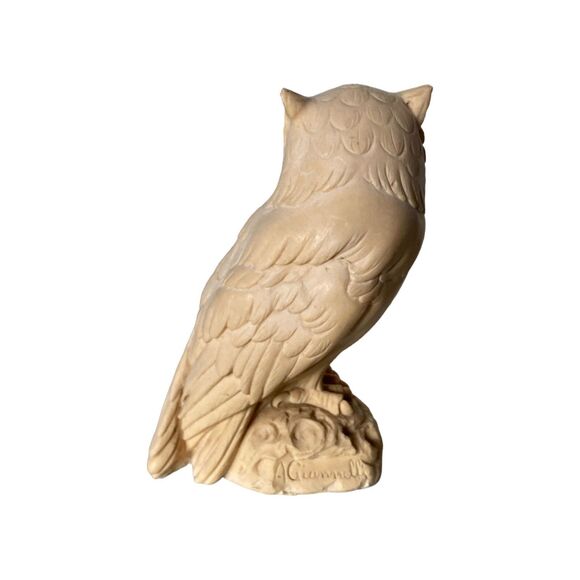 Alabaster Owl Figurines A. Giannelli  Pair 5" Italy E&R 1970s - Picture 10 of 10